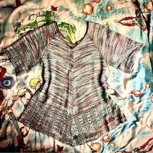 Faded Glory Multicolor Knit Pullover with Pink, Blue, Green and Cream